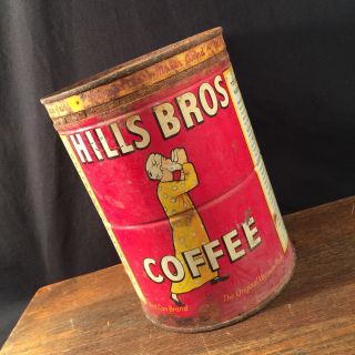 Vintage Hills Bros 2 Lb.  907 Grams Key Wind Coffee Empty Can Tin