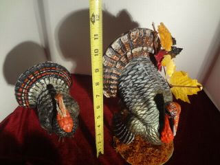 2 Vintage Paper Mache or Comp Turkey Candy Containers & 2 small German Turkeys 2