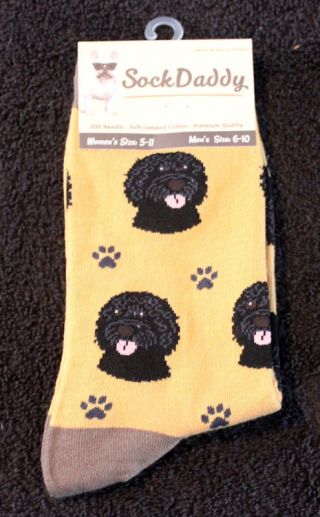 Labradoodle Black Dog Breed Lightweight Stretch Cotton Adult Socks