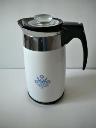 Corning Ware 10 Cup Electric Percolator Coffee Pot - Cornflower Blue