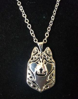 Alaskan Malamute Dog Cute Necklace,  Pendant,  Chain 18 "
