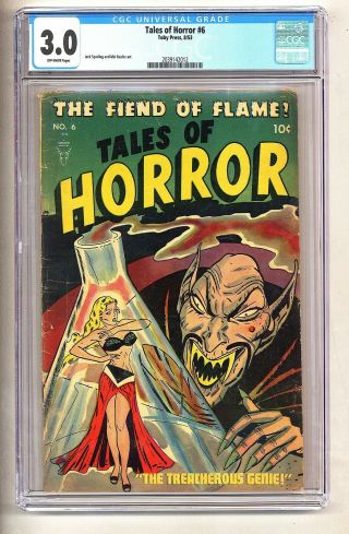 Tales Of Horror 6 (cgc 3.  0) O/w Pages; Golden Age; Toby Press; 1953 (c 26082)