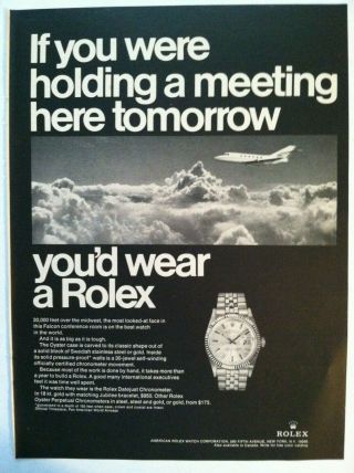 1967 Rolex Chronometer Print Advertising - If You Were Holding A Meeting.  Ad