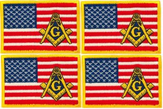 Freemason American Masonic Flags 4 Pack Deal