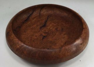 Turned Burl Wooden Bowl Hand Carved 10 " X 2 - 1/2 "