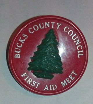 Bsa Bucks County Council First Aid Meet Neckerchief Slide Plastic