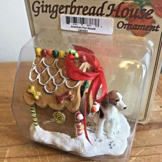 American Fox Hound Dog Christmas Ornament Gingerbread House Ornament