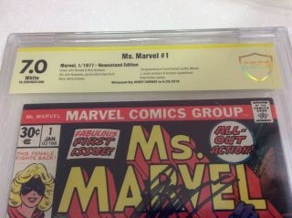 Ms Marvel 1 Cbcs 7.  0 Ss Signed By Gerry Conway 1st Ms Marvel 1977