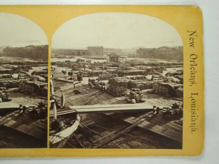 2/7 Orleans LA,  Mississippi River Stereoview - A3 - Levee & General View 2