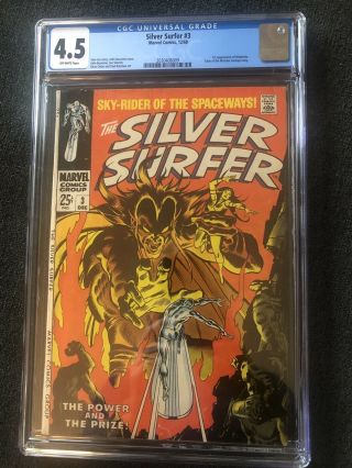 Silver Surfer 3 (cgc 4.  5) O/w Pages; 1st App.  Mephisto; Marvel; 1968 Hot Book