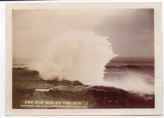 1902 Photo Of Waves " The Old Man Of The Sea " By Aydelotte Santa Cruz Ca