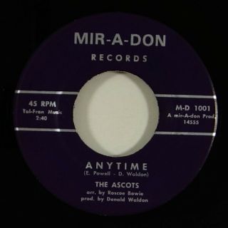 Ascots " Anytime " Rare Northern Soul 45 Mir - A - Don Mp3