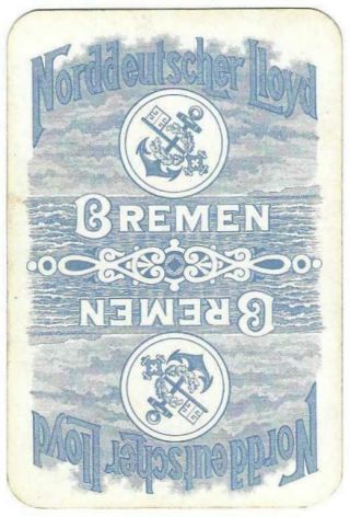 1 Vintage Wide Playing Swap Card Norddeutscher Lloyd Bremen Line Au22