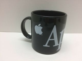 Vintage Apple Computer Coffee Mug Black Plastic Spellout Logo Mac Macintosh