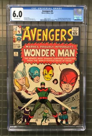 Avengers 9 Marvel Comics 1964 Cgc 6.  0 Wonder Man 1st Appearance Partial Origin