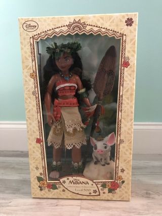 Disney Store Limited Edition Le 17 " Inch In Doll Moana Pua Hei - Hei Collector