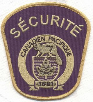 Canadian Pacific Railway Security Patch Cp Rail Railroad Police Law Enforcement