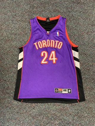 Nike Dri Fit Toronto Raptors Purple Authentic Jersey Retro Vintage Vtg Nba