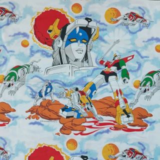 Vintage 1984 Voltron Defender Of The Universe Twin Flat Sheet American Lifestyle