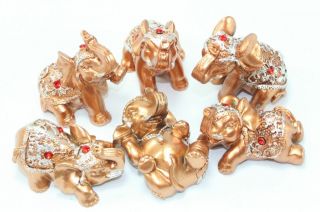 Set Of 6 Lucky Elephants Statues Feng Shui Figurine Home Decor Gift