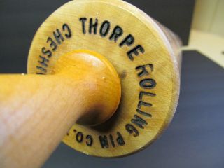 28  Maple Wood Rolling Pin Made Usa Hamden Ct Long Heavy Thorpe Steel Rod
