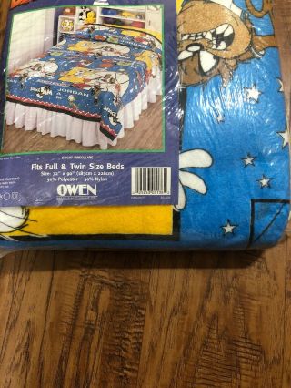 Vintage Space Jam Blanket Twin Full Bed Michael Jordan Taz Bugs Bunny 3