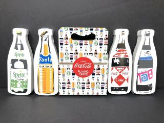 Coca Cola Playing Cards 4 Decks - Tab Sprite Fanta Coke Bottle Shape