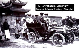China Old Shanghai Residents Longhua Temple Automobil - 2x Orig Photo 1906