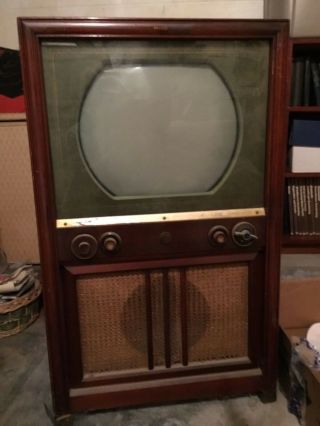 Vintage Philco Tv Set Art Deco Cabinet Style Television - - Needs Cord