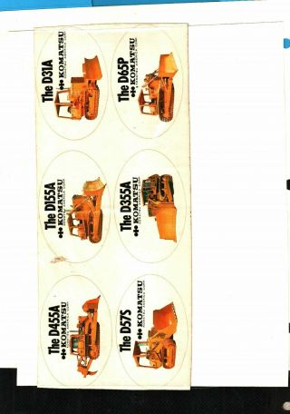 Old Uncut Sheet Komatsu Equipment Coal Mining Stickers 508