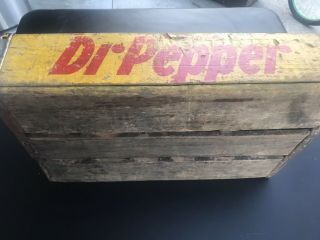 Dr.  Pepper Vintage Wooden Soda Pop 24 Bottle Crate 1950’s Carrier Box Wood