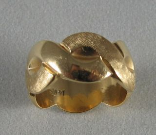 Vintage Estate 14K Solid Yellow Gold Ring 9.  0 grams Florentine Finish Size 13 2