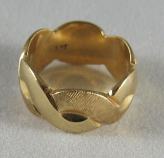 Vintage Estate 14K Solid Yellow Gold Ring 9.  0 grams Florentine Finish Size 13 3