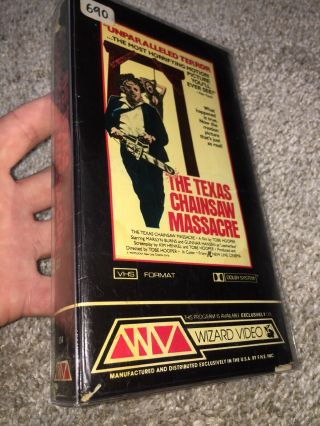 The Texas Chainsaw Massacre Wizard Video Vhs Tape Vintage 1982