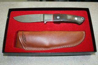 Gerber R.  W.  Loveless Designed Dropped Hunter Fixed Blade Knife & Sheath Vintage