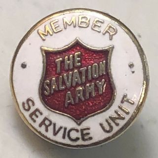 Vintage The Salvation Army Member Service Unit Lapel Hat Pin Pinback