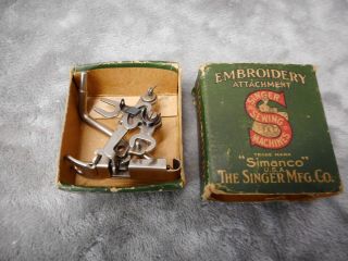 Vintage Singer Simanco Embroidery Attachment With Box 26538