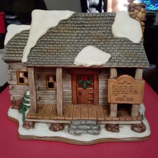 1994 Lefton Colonial Village Notfel Cabin - With Cord,  Deed And Box