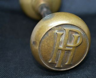 L5061 - Rare Antique Brass Door Knob Penn Harris Hotel Harrisburg Pa Embossed