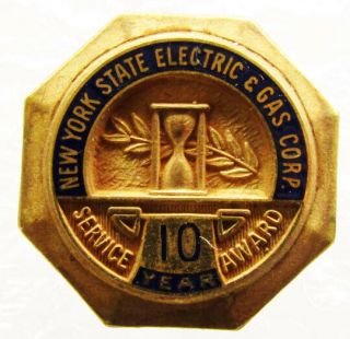 York State Electric & Gas Corp.  - 10 Year Service Pin - (gold Filled)
