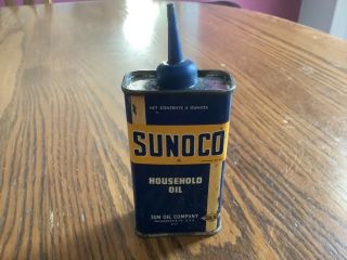 Vintage Sun Oil Sunoco Household Oil Can - Old 4 Oz Oiler