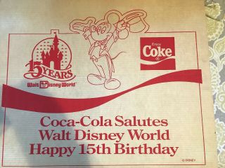 Coca - Cola Salutes Walt Disney World Happy 15th Birthday 60 Pin Framed Set 1986