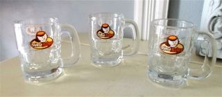 Vintage A&w Mini Size Mama Burger Glass Root Beer Mugs - Set/3 - Serie Limites