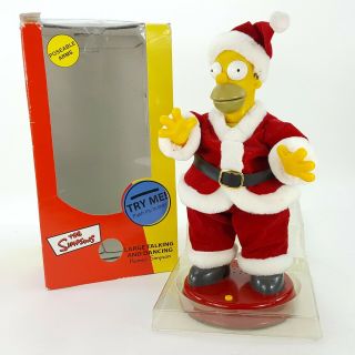The Simpsons 14 " Talking Singing & Dancing Homer Santa 2004 Gemmy Christmas