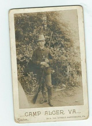 Cabinet Photo Of Spanish - American War Soldier,  Camp Alger