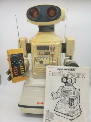 Tomy Omnibot 2000 Robot Vintage 1980’s Toy W/ Remote -