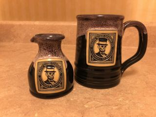 Death Wish Coffee Abe Lincoln Tankard Mug And Creamer.
