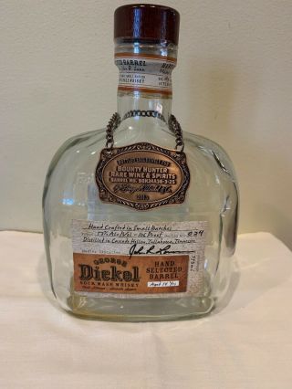 George Dickel Tennessee Sour Mash Whiskey Bottle Bounty Hunter Medal 14 Years