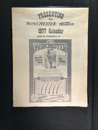 Vintage 1977 Winchester Western Calendar 13 " X 18 " Buffalo Bill Annie Oakley,