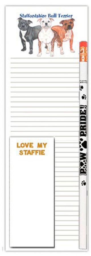 Staffordshire Bull Terrier Notepad & Pencil Gift Set